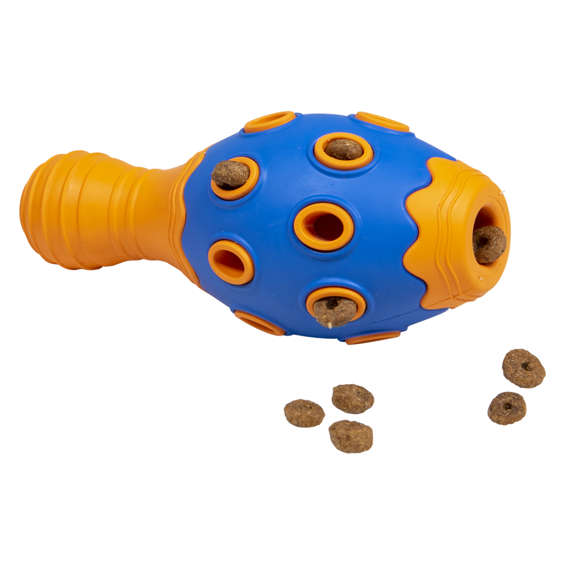 Honden speelgoed Jack and Vanilla Hondenspeelgoed traktatie bowlingkegel voor de blauw/oranje 15,3cm