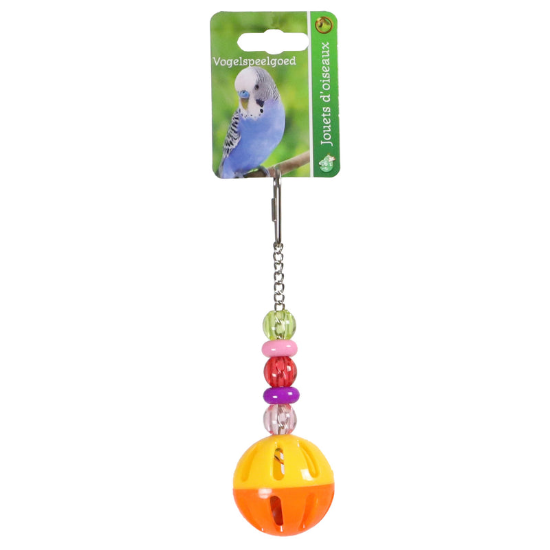 Vogelspeelgoed Boon bal + bel + kralen plastic 16cm