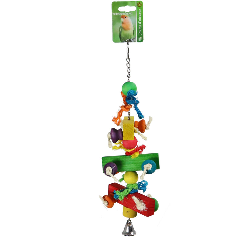 Vogelspeelgoed Boon ladder hout + touw + bel 40cm