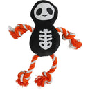 Honden speelgoed Boon pluche halloween skelet+touw zwart/wit 30cm