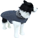 Honden jassen Boony hondenjas parka bontkraag grijs