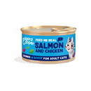 Kattenvoeding natvoer Edgard & Cooper Cat Adult Salmon And Chicken Chunks In Sauce 18 x 85 gr