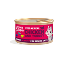 Kattenvoeding natvoer Edgard & Cooper Cat Senior Chicken And Turkey Chunks In Sauce 18 x 85 gr