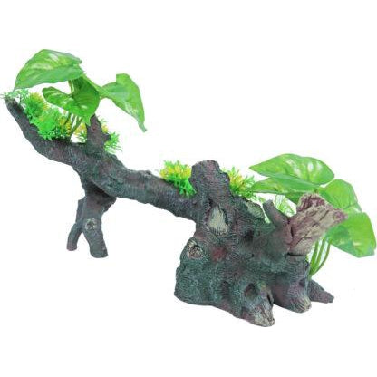 Boon aqua deco ornament polyresin boomstronk met planten, 42 cm.