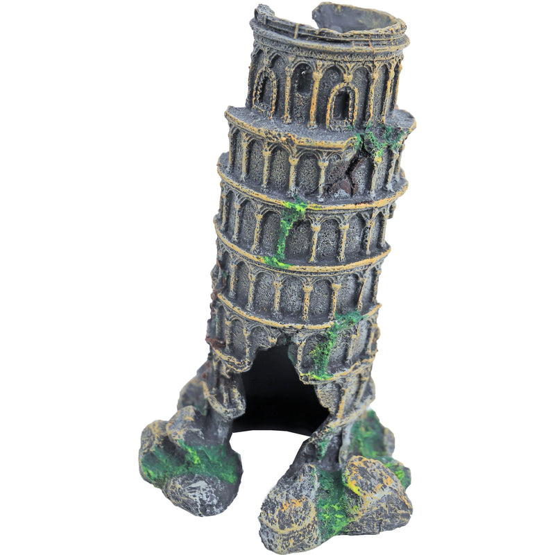 Boon aqua deco ornament polyresin toren van Pisa groen, 15x11x22 cm.