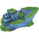 Aquarium decoratie Boon aqua deco ornament polyresin gezonken half schip met mos, 13x6 cm.