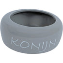 Boon eetbak steen anti-mors konijn lichtgrijs, 13 cm.