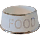 Hondeneetbak wit/zilver ”FOOD” - Dierplezier.nl