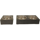 Eetbakken RVS plastic wicker zwart
