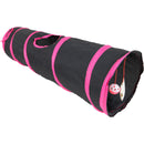 Speeltunnel nylon 85x25 cm, zwart/roze.