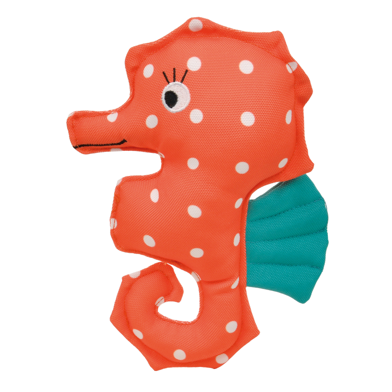 Honden speelgoed Drijvend zeepaardje Oranje/Groen