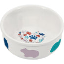 Cavia eetbak steen wit met pastel print, 11 cm. - Dierplezier.nl