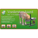H-standaard met RVS bakken - Dierplezier.nl