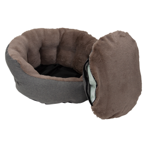 Honden/kattenmanden  JV Nimba Sofa Grijs/Beige  Binnen voering Donker Bruin ( Verkrijgbaar in 3 maten )