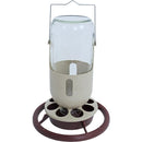 Vogel voeder water Vogels Flesautomaat Voer/Water met glazen fles 1 liter, bruin/beige