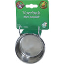 Vogelvoeder/drinkbak Vogel Boon voerbak RVS met houder universeel,