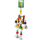 Vogelspeelgoed Boon trippeltrap + metalen bellen + houten kralen 33cm