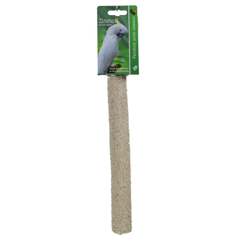 Vogel Zitstok koraalzand + schroefdraad 27 cm  Speciaal voor de papagaaien