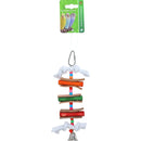 Vogelspeelgoed Boon houten ladder met leer en bel, 19 cm.