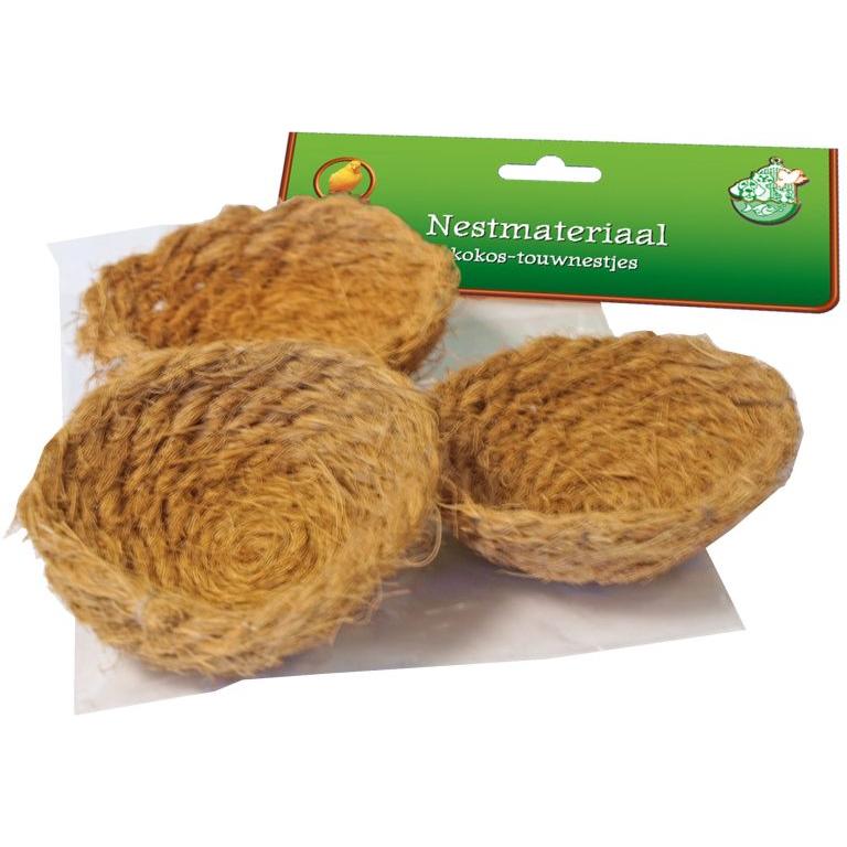 Vogel Touwnestje  kokos verpakt 3 stuks