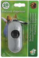 Honden poepzakjeshouder Boon poepzak dispenser inclusief 20 zakjes grijs