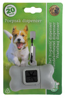 Honden poepzakjeshouder Boon poepzak dispenser bot inclusief 20 zakjes grijs