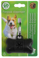 Honden poepzakjeshouder Boon poepzak dispenser bot inclusief 20 zakjes zwart