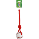 Honden speelgoed Boon hond speelgoed basketbal TPR wit 8cm met touwlus