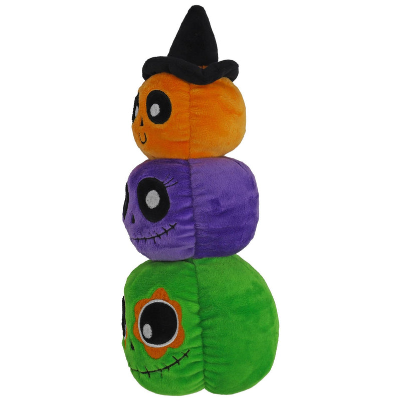 Honden speelgoed Boon pluche halloween pompoen trio oranje/paars/groen 28cm