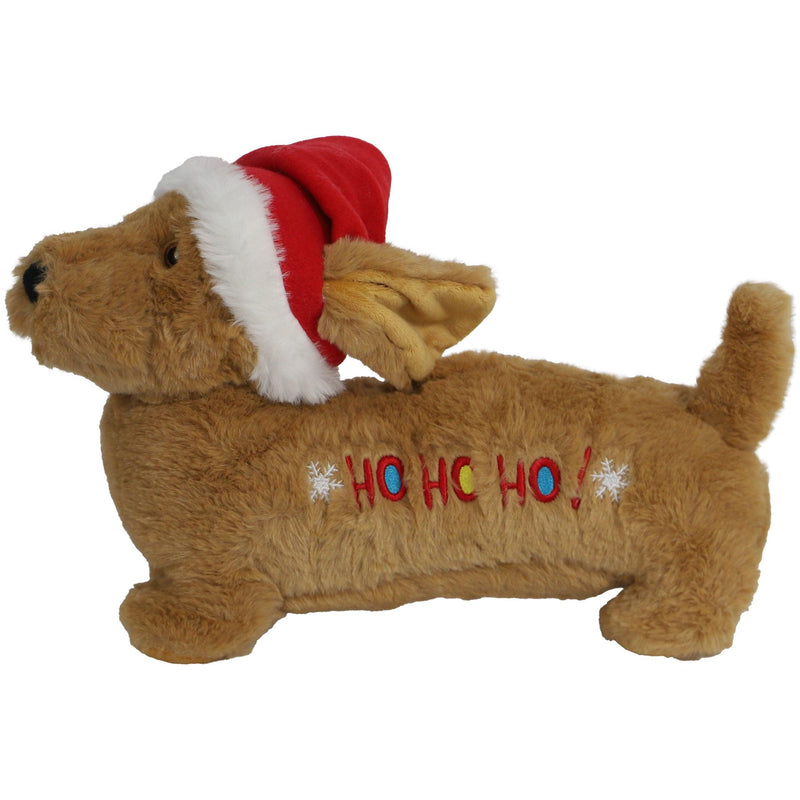 Honden Speelgoed speeltjes kerst Boon hond kerstspeelgoed hond+hohoho+piep bruin 33cm