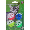 Katten speelgoed Boon kattenspeelgoed blister a 4 bal met bel zwaar model.