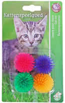 Kattenspeelgoed Boon kattenspeelgoed prikkelbal assortie pak a 4 stuks