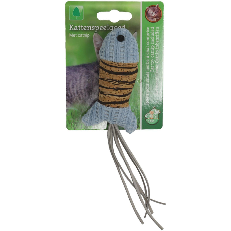 Kattenspeelgoed Boon kattenspeelgoed Boon katten speelgoed kurkvis+sluierstaart+ catnip blauw 20cm