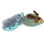 Kattenspeelgoed Boon katten speelgoed muis pluche+kurk+veren+catnip blauw 14cm