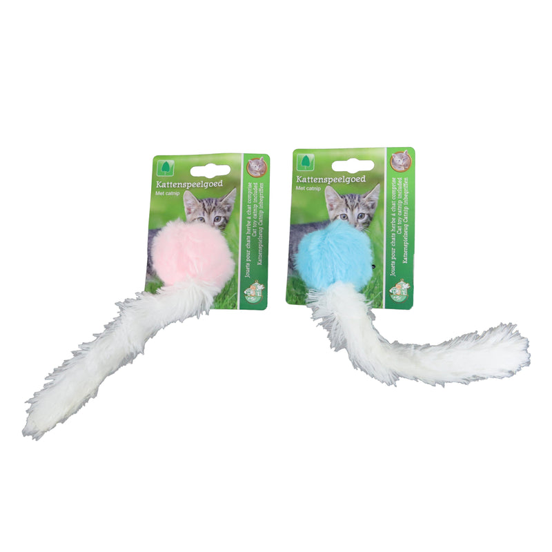 Katten speelgoed Boon kat speelgoed bal pluche met staart 24cm