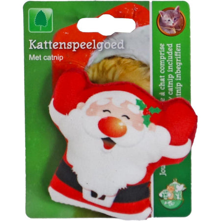 Katten speeltjes kerst Boon kat speelgoed kerstman+catnip rood/wit 9cm
