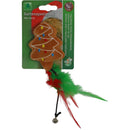 Katten speeltjes kerst Boon kat speelgoed kerstboom+catnip+veren+bel bruin 12cm