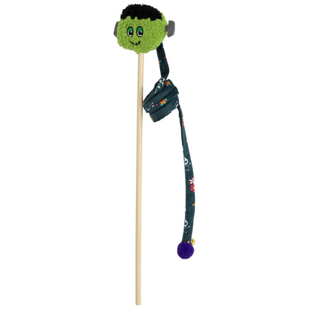 Kattenspeelgoed Boon katten speelgoed halloweenhengel frankenstein + bel 38cm