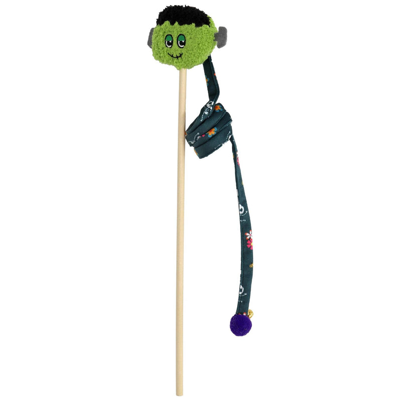 Kattenspeelgoed Boon katten speelgoed halloweenhengel frankenstein + bel 38cm