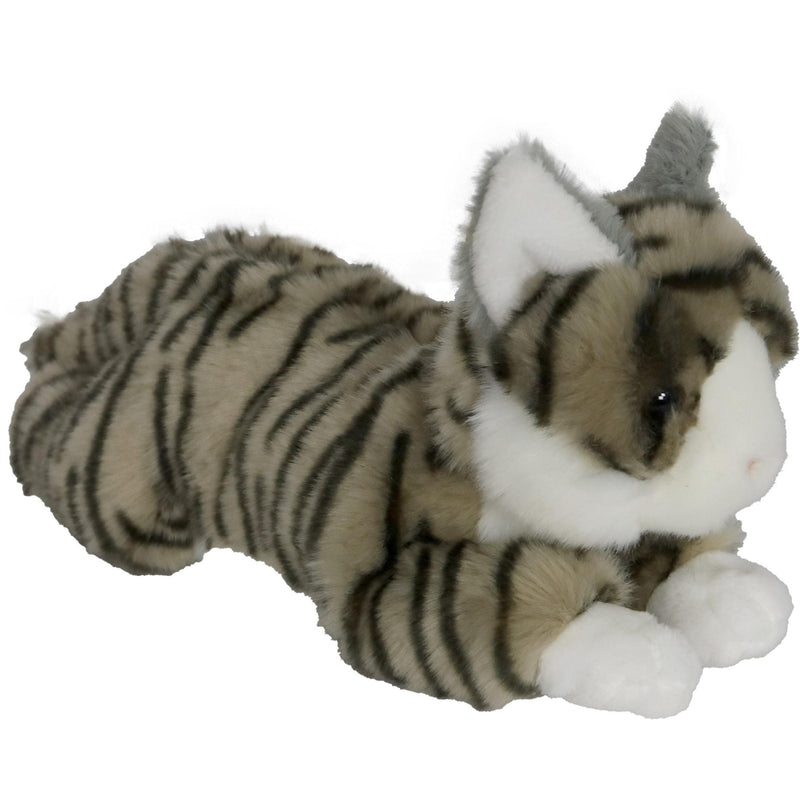 Boony natural decorations kat pluche liggend grijs 30 cm