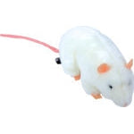 Boony Natural Decoration rat pluche liggend wit, 22 cm.