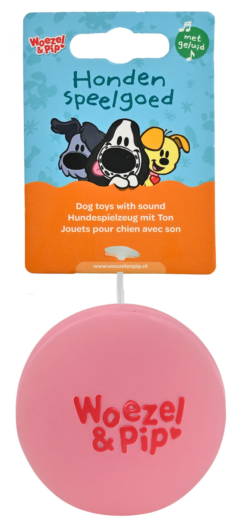 Hondenspeelgoed Speeltjes Woezel en Pip Latex woezel latex bal roze 7,5 cm