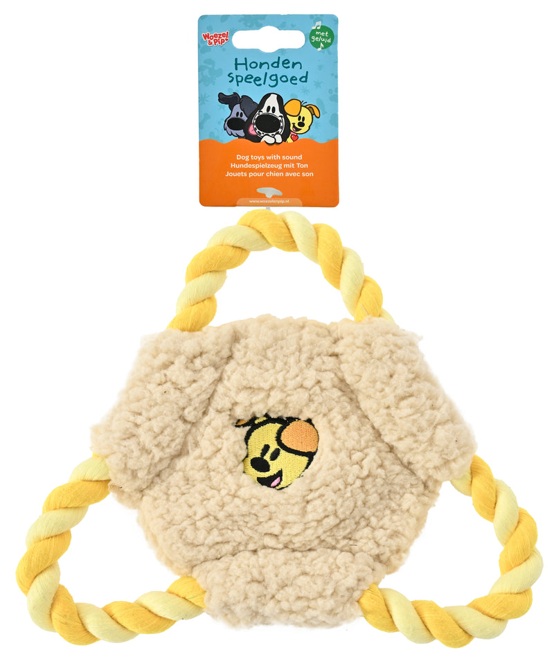 Hondenspeelgoed Speeltjes Woezel en Pip frisbee floss Woezel geel +piep 20 cm