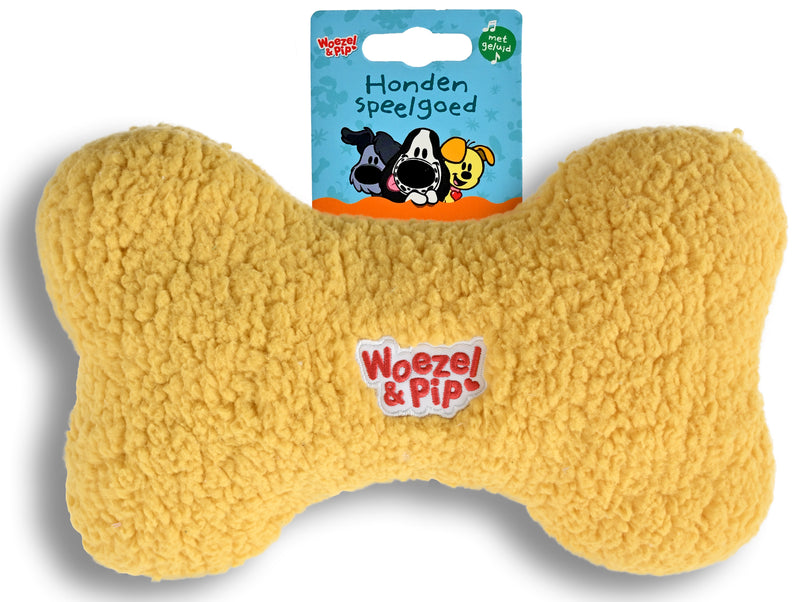 Hondenspeelgoed Speeltjes Woezel en Pip bot pluche+piep  Beige 20 cm