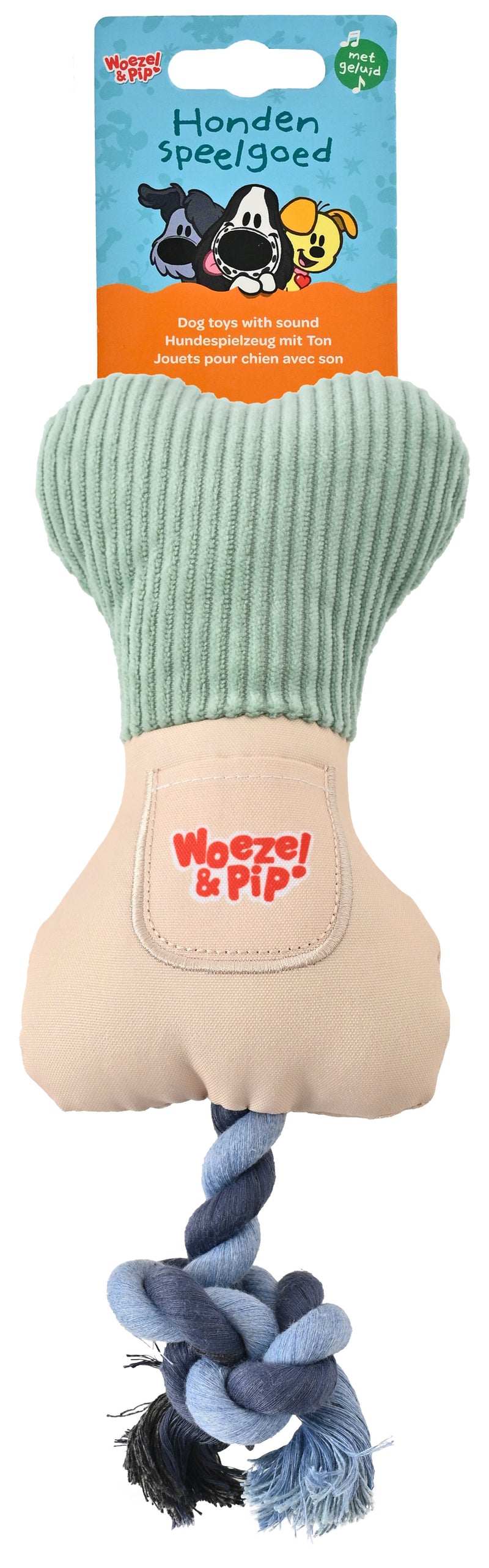 Hondenspeelgoed Speeltjes Woezel en Pip Snackbot + Piep groen 20 cm