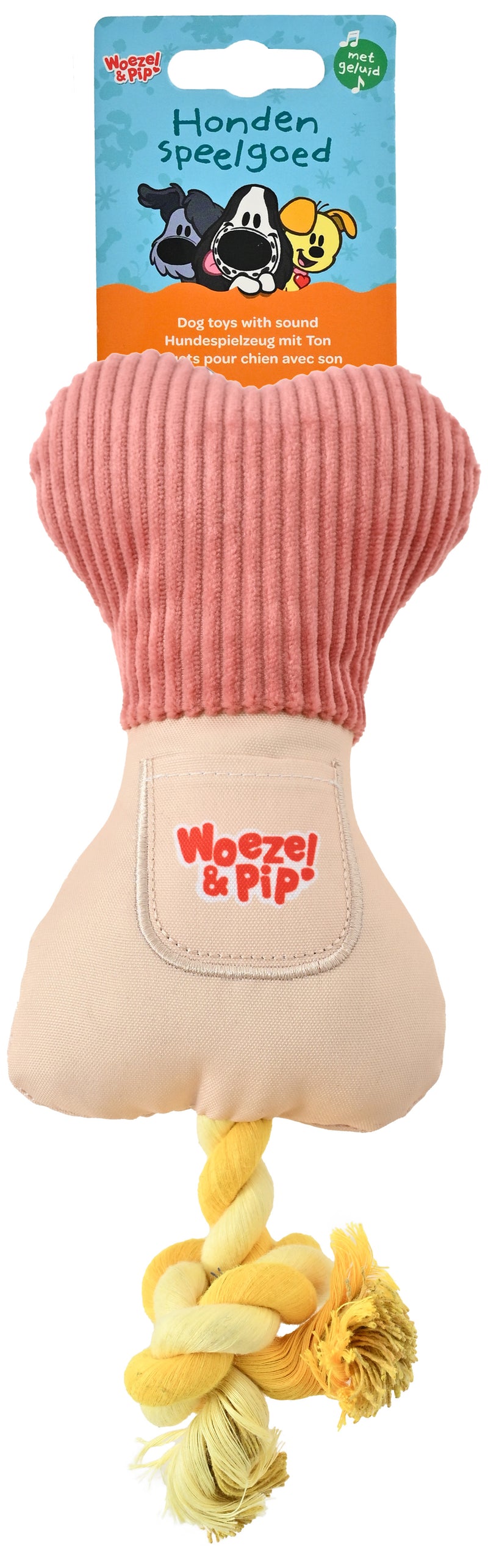 Hondenspeelgoed Speeltjes Woezel en Pip Snackbot + Piep roze/beige 20 cm