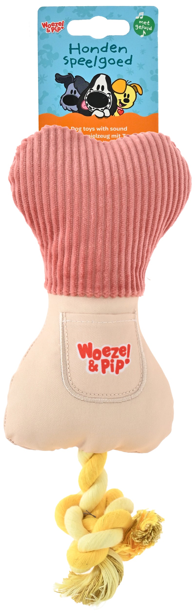 Hondenspeelgoed Speeltjes Woezel en Pip Snackbot + Piep Roze/Beige 30 cm