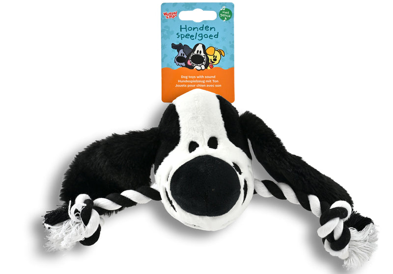 Hondenspeelgoed Speeltjes Woezel en Pip Charlie Pluche+Flostouw+Piep  35 cm