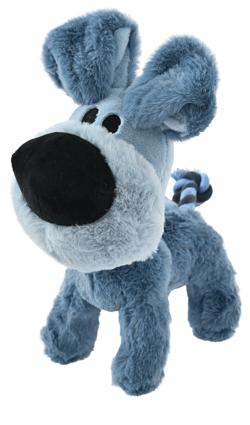 Hondenspeelgoed Speeltjes Woezel en Pip  Pluche Staand+Piep grijs/blauw 30 cm