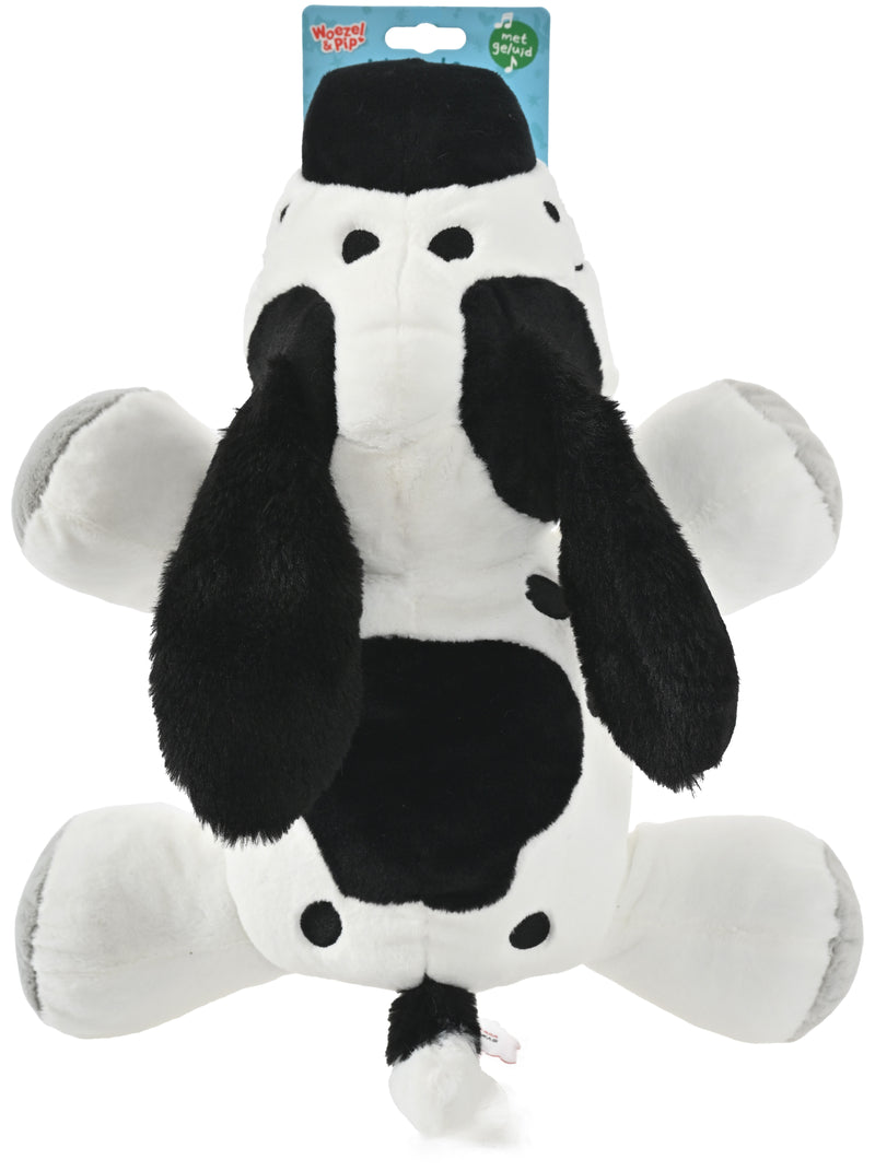 Hondenspeelgoed Speeltjes Woezel en Pip Pluche Liggend + Piep Zwart/Wit 40 cm